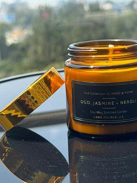 Oud, Jasmine + Neroli Scented Candle (3oz)